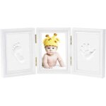 Newlemo empreinte de la main empreinte cadre photo kit pour garcons parfait cadeau de douche de bebe ...