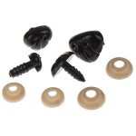 Nez de poup�e ellipse ovale noir oblong bricolage teddy bear, jouets en peluche snap animal avec accessoires ...