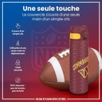 Nfl panthers bouteille d'eau en acier lgre, 600 ml / 20 oz, non isole, etanche, facile a ouvrir, verrouilla ...