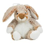 Nicotoy / kitchoun - doudou lapin assis billes de 20cms marron brun