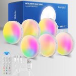 Nl4 lot de 6 eclairages de vitrine led avec télécommande, rechargeable veilleuse rgb avec détecteur de ... Nl4 lot de 6 eclairages de vitrine led avec télécommande, rechargeable veilleuse rgb avec détecteur de ...
