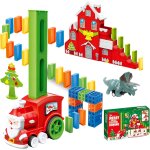 No�l domino train jouet, 120 pi�ces automatique domino de la musique electrique des trains, 48 empil�s ...