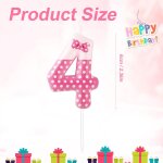 Noeud rose bougie anniversaire numro, bougies d'anniversaire rose dcoration de fte d'anniversaire ...