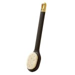 (noir) brosse de bain a long manche avec poils ultra - doux et design antidrapant pour le gommage du ...