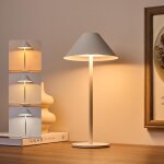 Noir lampe de table led sans fil rechargeable usb, tactile dimmable lampes, interieur a poser batterie ...