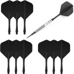 Noir mat 9 pieces fl�chettes et ailettes en une seule pi�ce accessoire de fl�chettes
