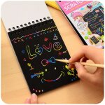 Notes d'art a gratter, 1 pice, carnet de gribouillage magique a gratter arc - en - ciel, parfait pour ...