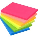 Notes autocollantes 7, 6x12, 7 cm, 6 blocs autocollants aux couleurs vives, faciles a poster pour la ...
