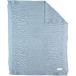 Noukie's - couverture plaid pour bb en tricot sherpa 75x100 cm - 100% coton bio, douce, chaude, moelleux, ...