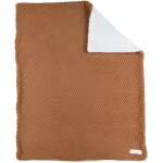 Noukie's - couverture plaid pour bb en tricot sherpa 75x100 cm - 100% coton bio, douce, chaude, moelleux, ...