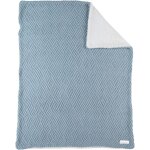 Noukie's - couverture plaid pour bb en tricot sherpa 75x100 cm - 100% coton bio, douce, chaude, moelleux, ...