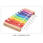 Nouveau jouet xylophone educatif en bois, instrument de musique en bois, montessori, piano a frappe pr�coce, ...