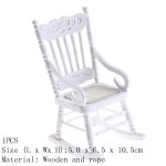 Nouveau meuble miniature pour maison de poupe 1:12, chaise a bascule en bois blanc, tabouret, canap, ...
