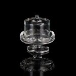 Nouveau mini meuble en verre transparent pour dessert, plateau a fruits, maison de poupe 1:12, accessoires ...