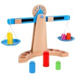 Nouveau petit balance en bois avec 6 poids, jouet pour enfants, cadeaux pour bébés Nouveau petit balance en bois avec 6 poids, jouet pour enfants, cadeaux pour bébés