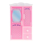 Nouveau placard a jouets avec miroir, maison de poupe, meubles de chambre de princesse, garde - robe, ...
