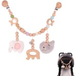 Nouvelhorizonstore - cha�ne poussette gar�on fille, cha�ne de landau b�b� bois jouets, pendentif de poussette ...