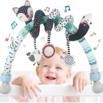 Nouvelhorizonstore - spirale d'activit�s pour poussette et lit b�b�, jouet educatif avec motif fox, noir ...