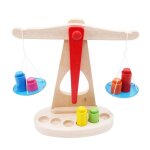 Nouvelle balance avec 6 petits jouets en bois pour enfants, jouet educatif montessori pour bbs en bas ...
