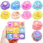Nuage de barbe a papa mlange de 9 couleurs slime doux et non collant jouets de bricolage pour enfants ...