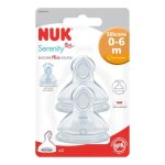 Nuk 2 tétines silicone base large serenity + 0 - 6 m l lait infantile Nuk 2 tétines silicone base large serenity + 0 - 6 m l lait infantile
