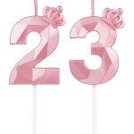 Numro 23 bougies d'anniversaire en forme de chiffre 23, avec couronne, pour gteau, dcoration d'anniversaire ...