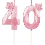 Numro 40 bougies d'anniversaire, en forme de chiffre 40, avec couronne, pour gteau, dcoration d'anniversair ...