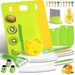 Oayew - couteau pour enfants, 27 pi�ces kit couteau de cuisine, couteau s�curit� de montessori avec couteau ...
