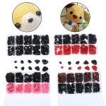 Yeux ronds et plats noirs, 150 pi�ces, nez triangulaire, en plastique, pour la fabrication de poup�es, ...