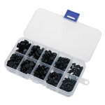 Yeux ronds et plats noirs en plastique pour poupes, 760 pices, jouets de fabrication, ours en peluche, ...