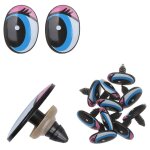 Yeux de s�curit� ovales en plastique bleu, 5 paires (10 pi�ces), jouet marionnettes, yeux de poup�es ...