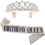 (or) kit d'écharpe et de diadème en strass pour reine d'anniversaire - cadeaux d'anniversaire pour 21e ... (or) kit d'écharpe et de diadème en strass pour reine d'anniversaire - cadeaux d'anniversaire pour 21e ...