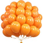 Orange balloons, 50 pieces 12 inch orange mette balloons, orange balloons for women girls birthday party ...