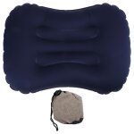 Oreiller gonflable taille dos coussin gonflage automatique pliable pour voyage dormir bleu foncé Oreiller gonflable taille dos coussin gonflage automatique pliable pour voyage dormir bleu foncé