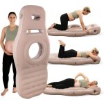 Oreiller de grossesse gonflable, matelas de grossesse, flotteur de maternit complet avec trou pour le ...
