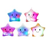 Oreiller lumineux led cr�atif de 25cm, coussin etoile en peluche douce et color�e, no�l, jouet lumineux, ...