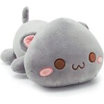 Oreiller en peluche, coussin poup�e chat mignon, jouet d'anime doux cartoon, traversin oreiller de canap� ...
