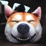 Oreiller de simulation 3d dr�le pour gar�ons, oreiller 2 ha cr�atif en peluche pour chien husky japonais ...
