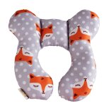 Oreiller de voiture en forme de u avec tte fixe, protection du cou pour bb et enfants, tapis en coton ...