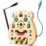 Ours busy board montessori age 3 ans, planche montessori pour les 2 a 5 ans, tableau montessori avec ...