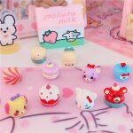 Ours imitation chien de dessin anim kawaii, nourriture hamburger gteau en rsine, cabochon a dos plat, ...