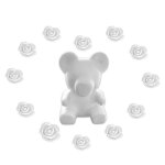 Ours en mousse dcoratif avec colle, ours en peluche, rose artificielle pour un anniversaire de saint ...