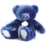 Ours en peluche - 37cm - bleu nuit et paillettes - collection ours la peluche - tout doux pour les clins ...