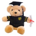 Ours en peluche avec lunettes - 25 cm, diplme et chapeau de docteur - peluche pour la remise des diplmes, ...