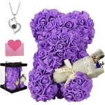 Ours en peluche fait � la main, rose �ternelle, cadeau pour femme, saint - valentin, f�te des m�res, ...