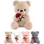 Ours en peluche avec rose, 25cm teddy bear brun, nounours peluche mignon, juet en peluche personnalisé ... Ours en peluche avec rose, 25cm teddy bear brun, nounours peluche mignon, juet en peluche personnalisé ...