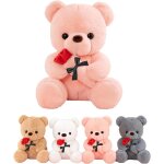 Ours en peluche avec rose, 25cm teddy bear rose, nounours peluche mignon, juet en teddy bear personnalisé ... Ours en peluche avec rose, 25cm teddy bear rose, nounours peluche mignon, juet en teddy bear personnalisé ...