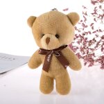 Ours en peluche teddy jouet d'accessoire pour cls d'origine couleur brun clair taille 12cm