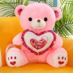 Ours en peluche teddy lumineux pour femmes et enfants cadeau en gros couleur rose hauteur 60cm non lumineux ...