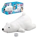 Ours polaire interactif en peluche - bizak - nez changeant de couleur - cube de glace inclus - 18. 7x21. ...